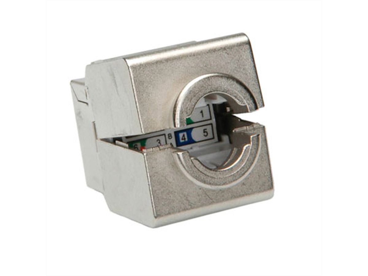 ROLINE Cat.6 (Class E) Keystone Jack, RJ-45, STP, tool-free, silver colour