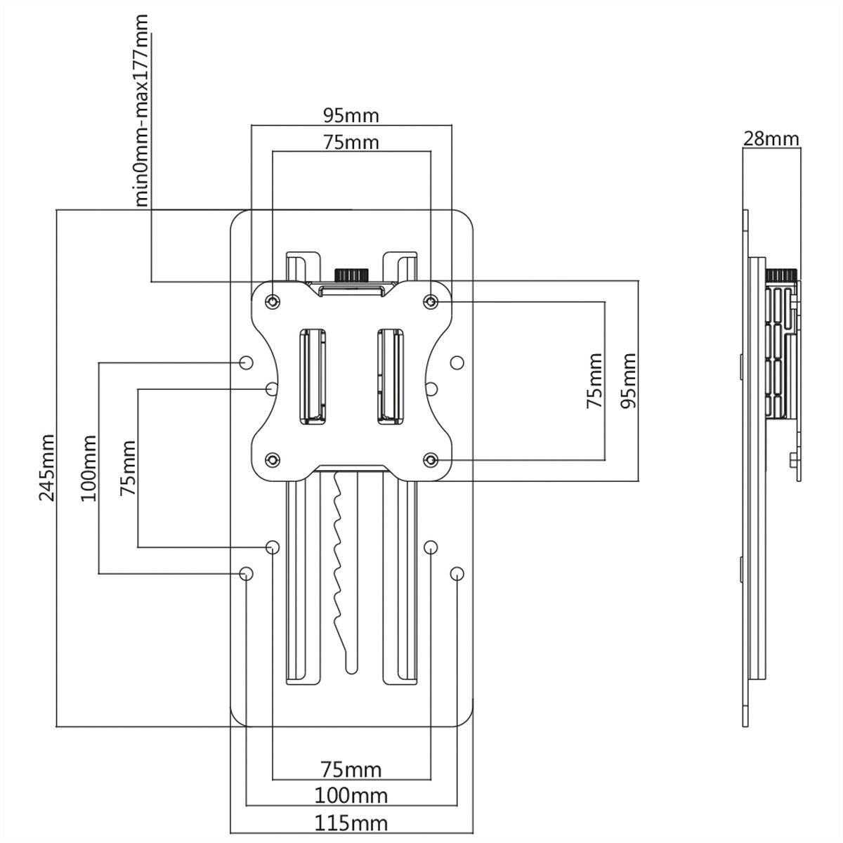 ROLINE Vertical VESA adjustment plate