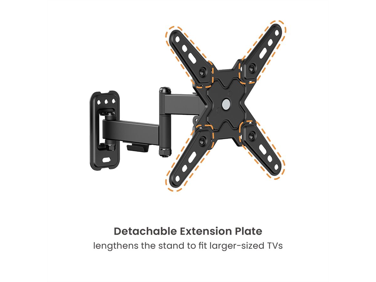 VALUE TV Monitor Arm, Wall Mount, < 109cm, < 20kg, 3 joints