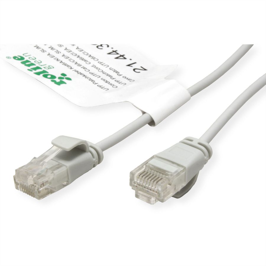 ROLINE GREEN UTP Data Center Patch Cord Cat.6A (Class EA), LSOH, Slim, grey, 5 m