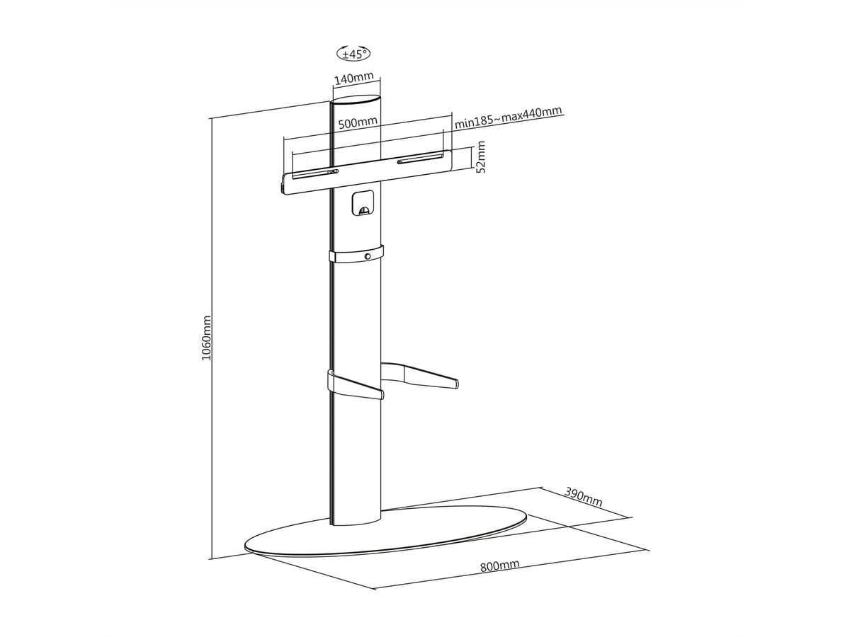 ROLINE LCD/TV Floor Stand, up to 40kg, silver