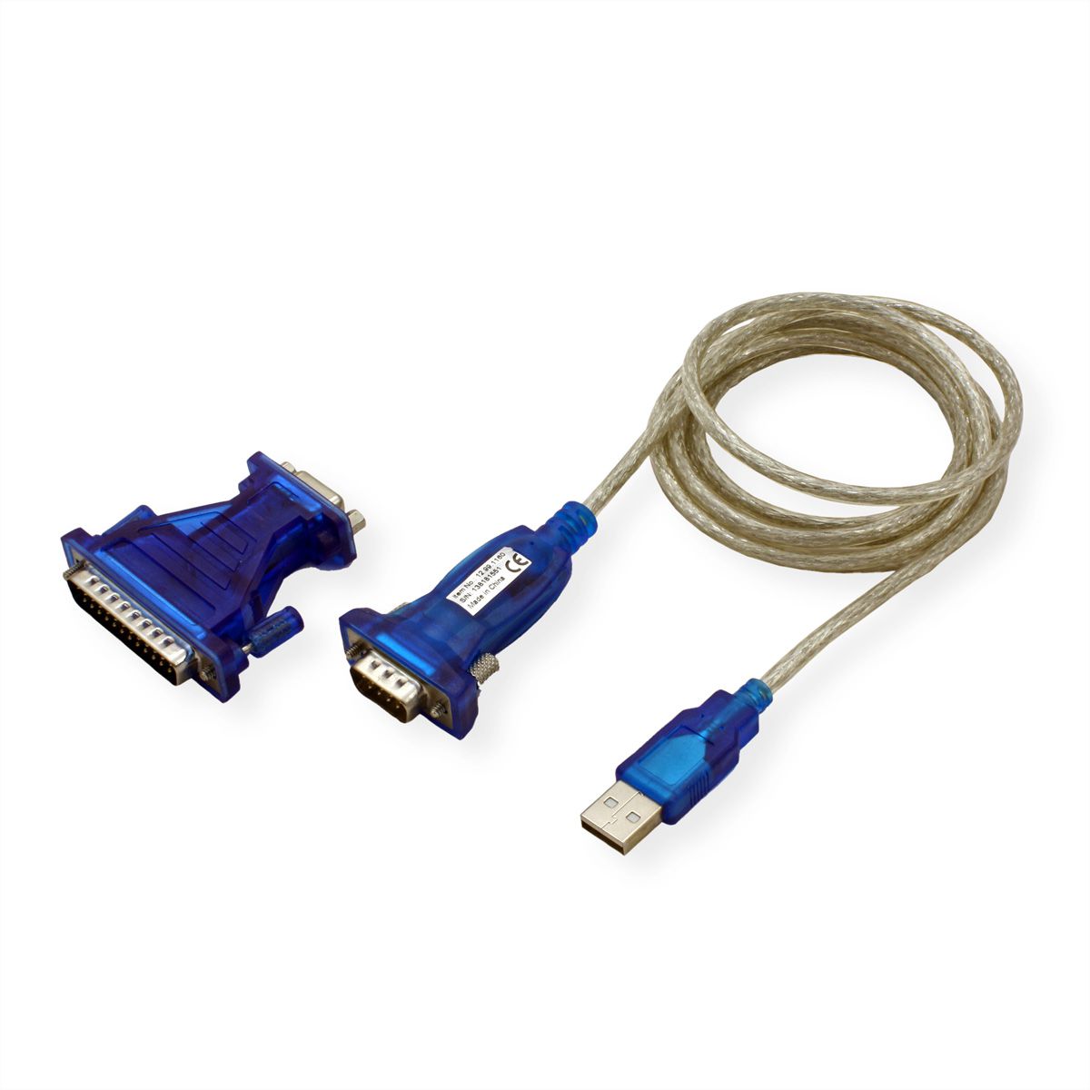 VALUE Converter Cable USB to Serial, turquoise, 1.8 m