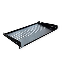 VALUE 19"-Fixed Shelf, 440 x 250mm, max. 10kg, 1U, U-Shape, black