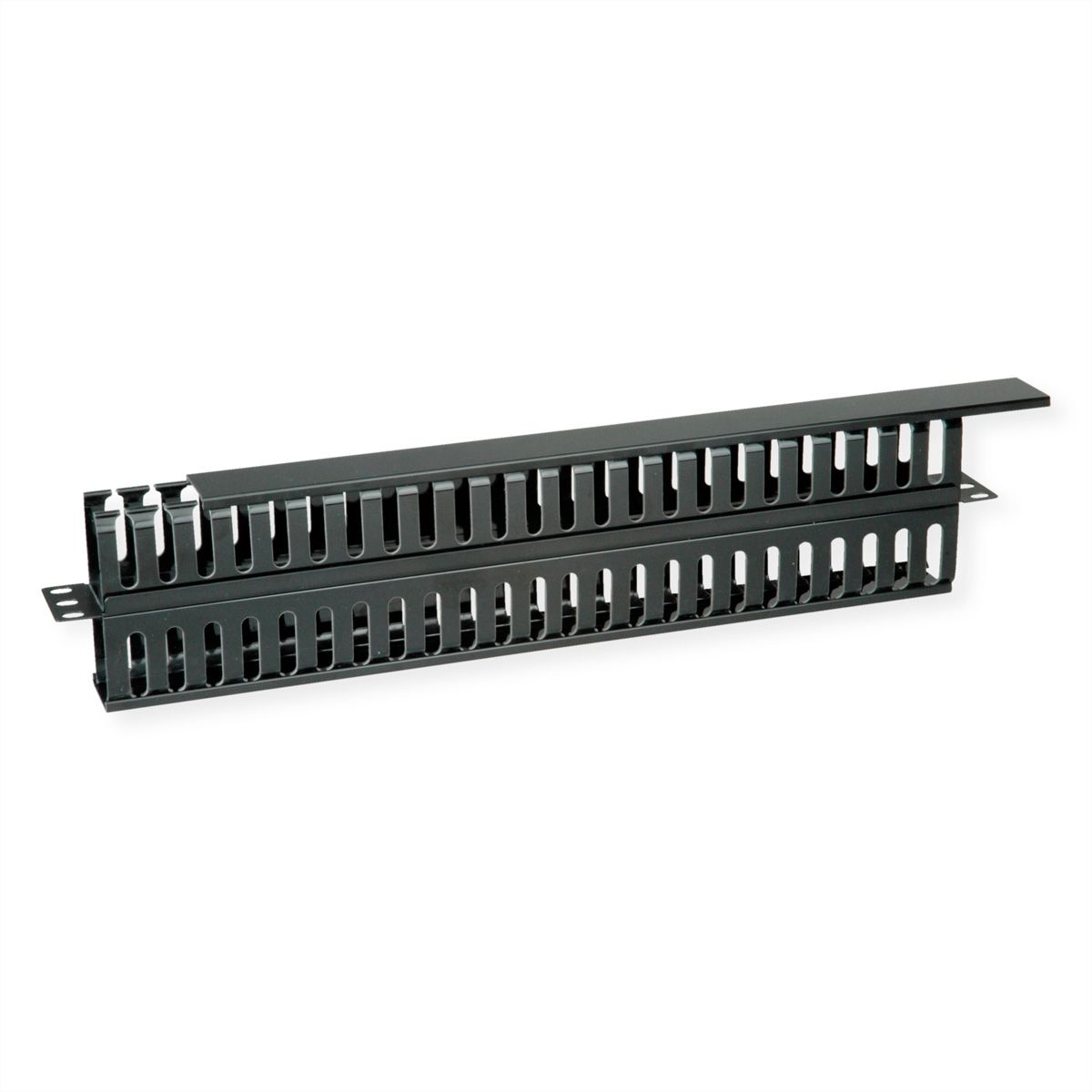 VALUE 19" Front Panel 1U with Double-Sided Patch channel, black