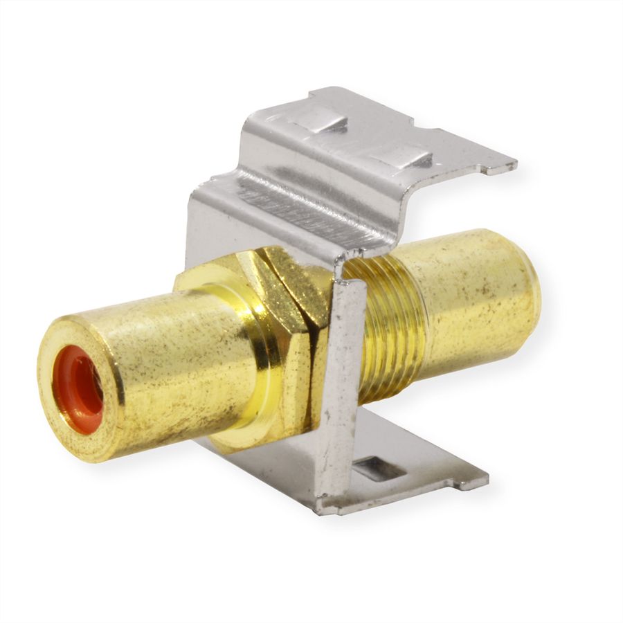 ROLINE RCA Keystone Coupler, Metal, Shielded, red