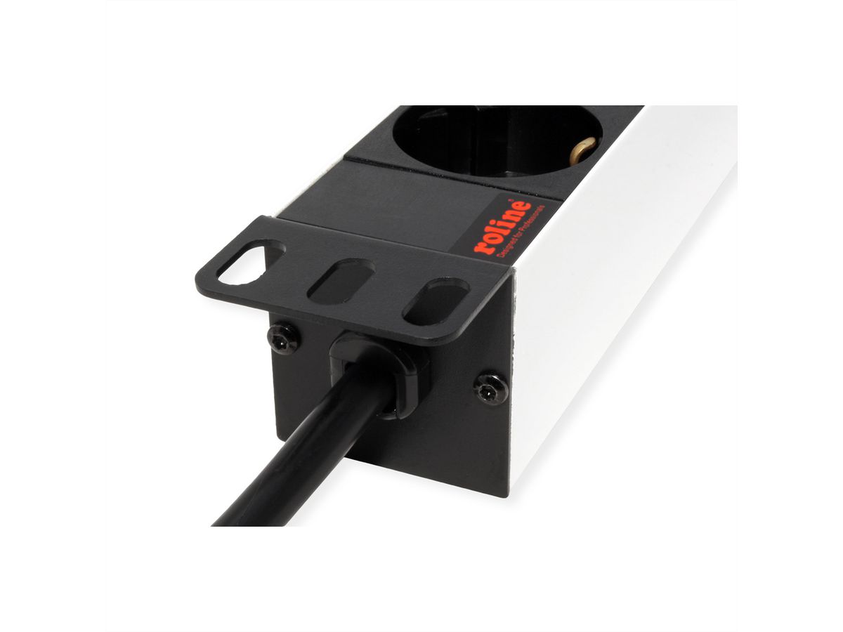 ROLINE PDU for Cabinet, 9x socket, 45°, 16A, Aluminium, 2 m