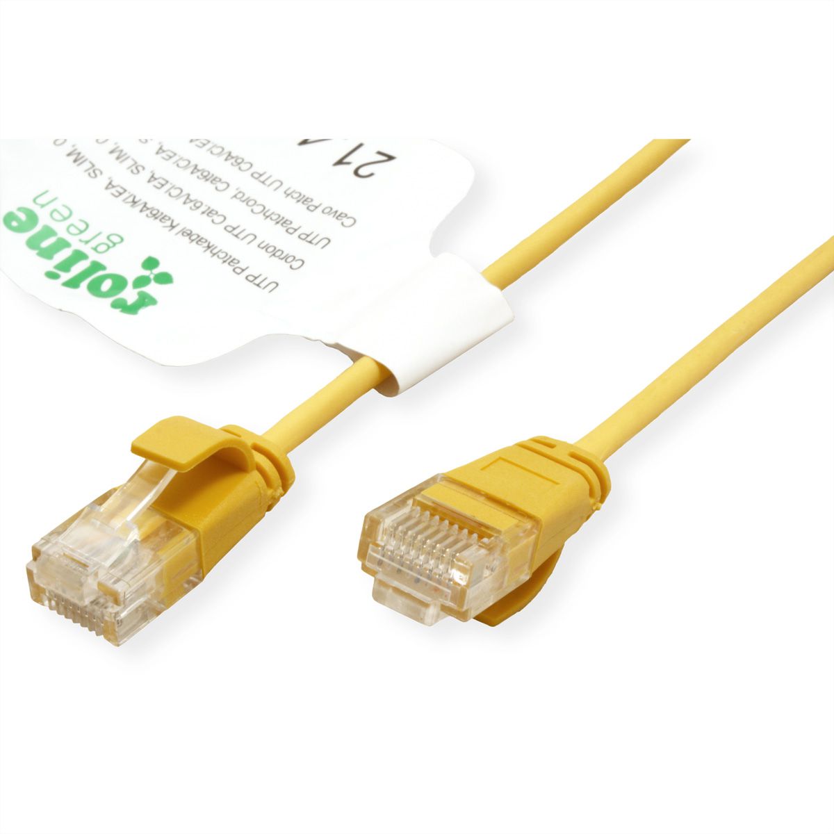 ROLINE GREEN UTP Data Center Patch Cord Cat.6A (Class EA), LSOH, Slim, yellow, 5 m