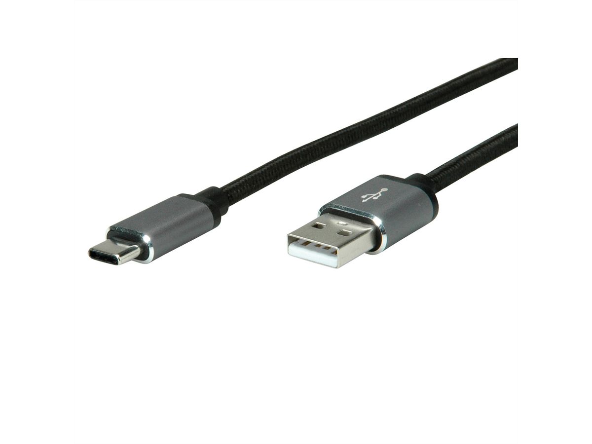 ROLINE USB 2.0 Cable, C - A, M/M, black, 1.8 m