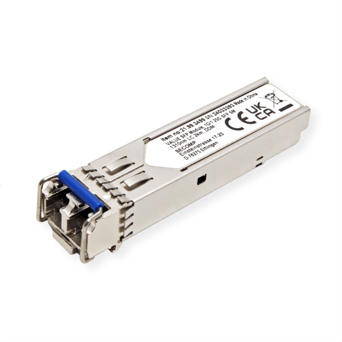 VALUE SFP Modul (Mini-GBIC) LX/LC, 1G/1.25G, Singlemode, 1310nm, max. 2km