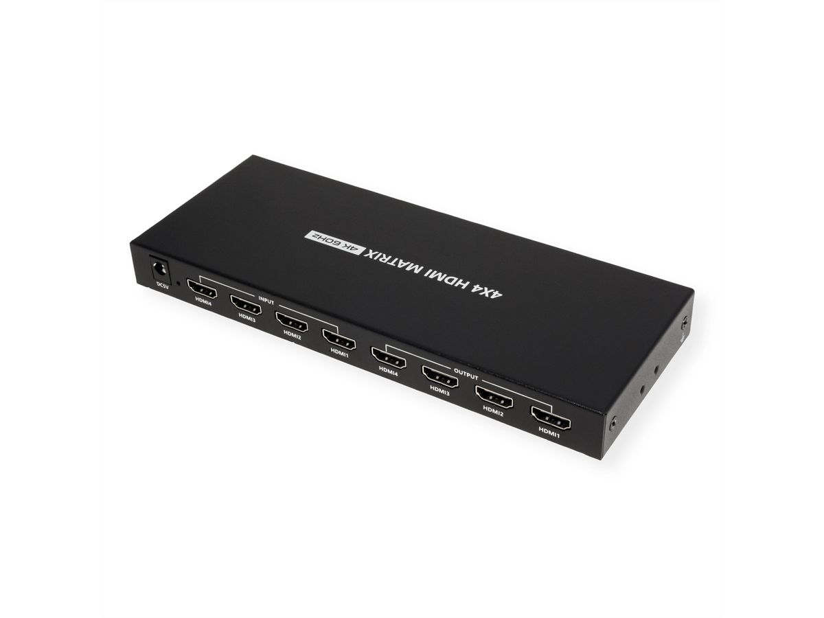 VALUE HDMI Matrix Switch, 4x4, 4K60Hz, with remote control