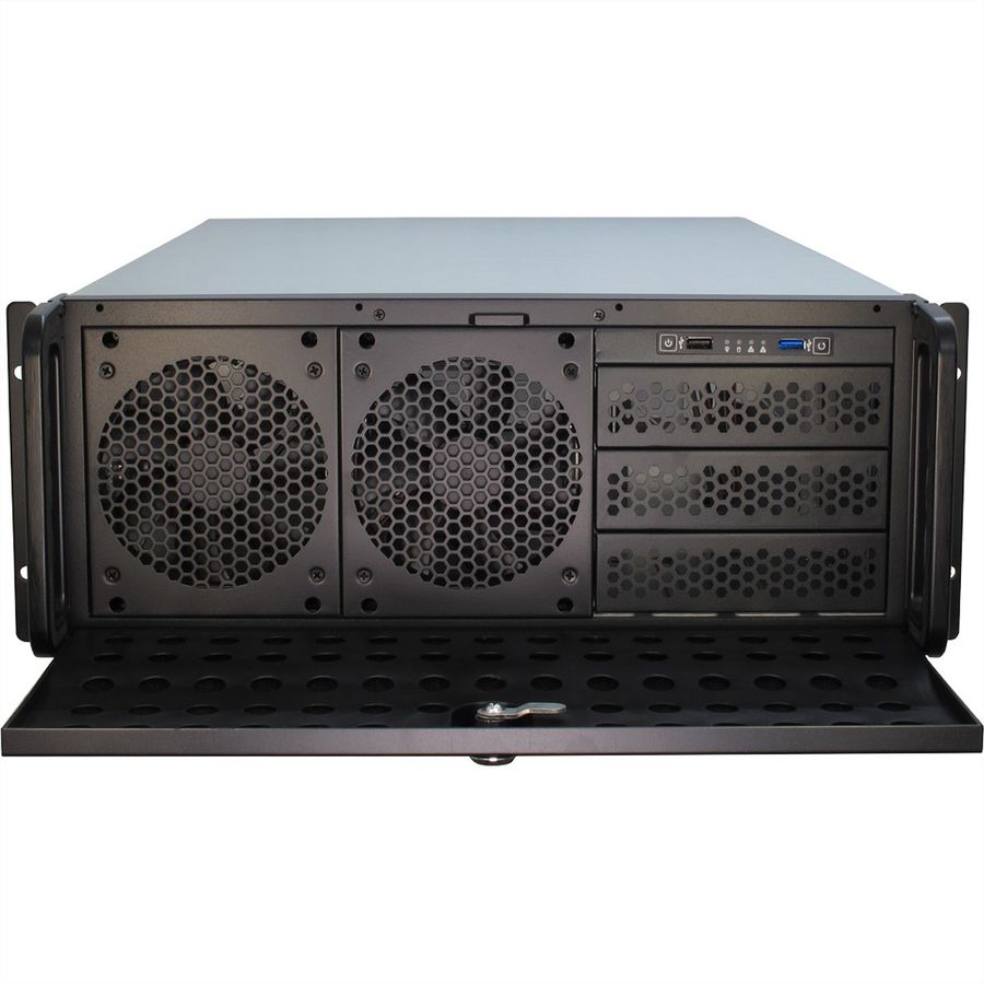19" Industrial Rack-Mount Server Chassis, 4UH, IPC 4U-4129L, black