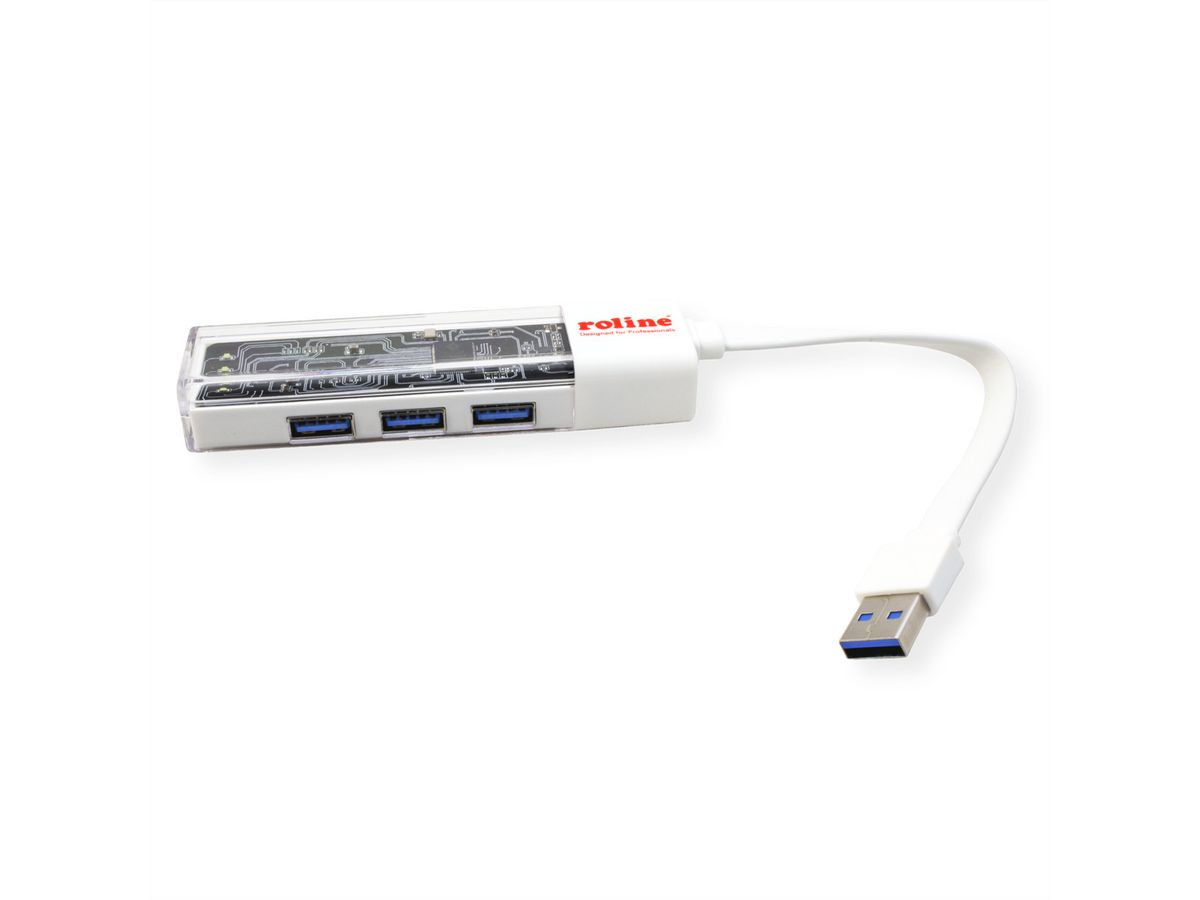 ROLINE USB 3.2 Gen 1 Hub, 4 Ports, Type A+C host connection cable