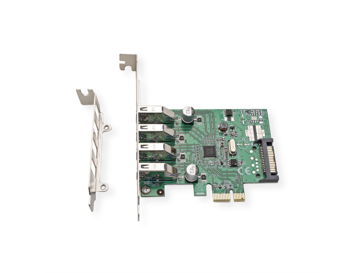 VALUE PCI-Express Card, 4x USB 3.2 Gen 1.5 Gbit/s
