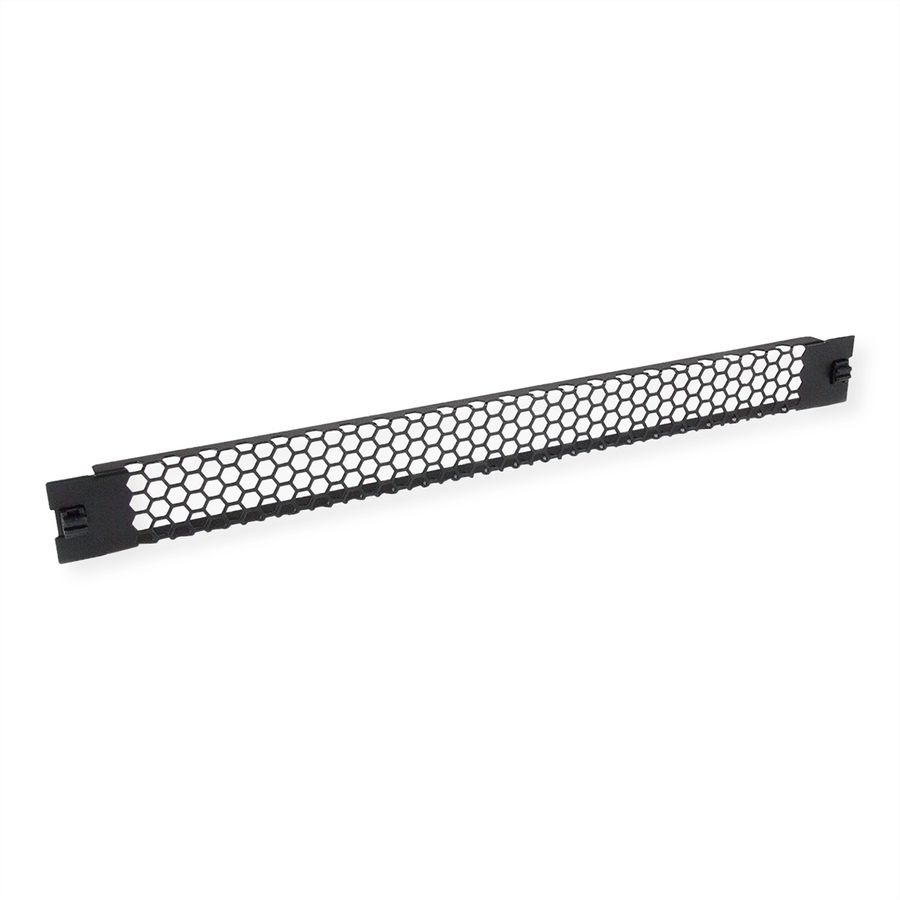 VALUE 19" Perforated Ventilation Mesh Panel, Snap-in, 1U, Metal, black