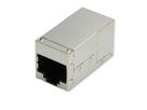 ROLINE RJ-45 Mini Inline Coupler, Cat.6A (Class EA), shielded, silver