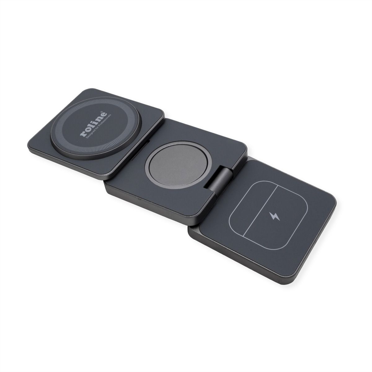ROLINE 3-in-1 Wireless Foldable Charging Stand, for Samsung Devices