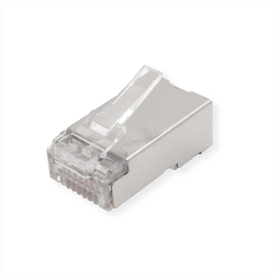 ROLINE Cat.6A (Class EA) RJ-45 Modular Plug, shielded, for Solid/Stranded Wire, 10 pcs.