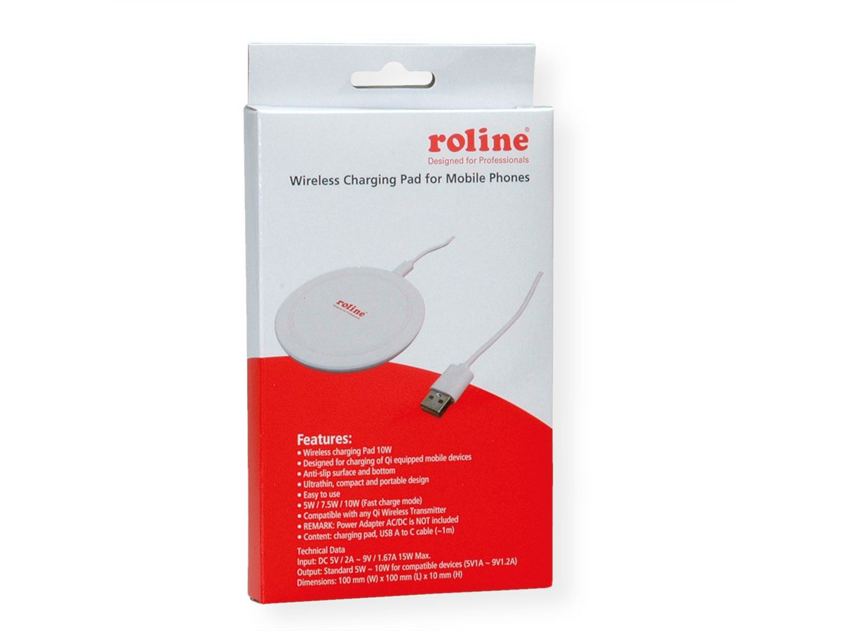 ROLINE Wireless Charging Pad for Mobile Devices, 10W