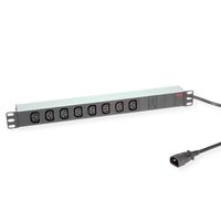 ROLINE 19" PDU for Cabinets 8x IEC320 C13 - C14 M, 10A fused, silver, 2 m