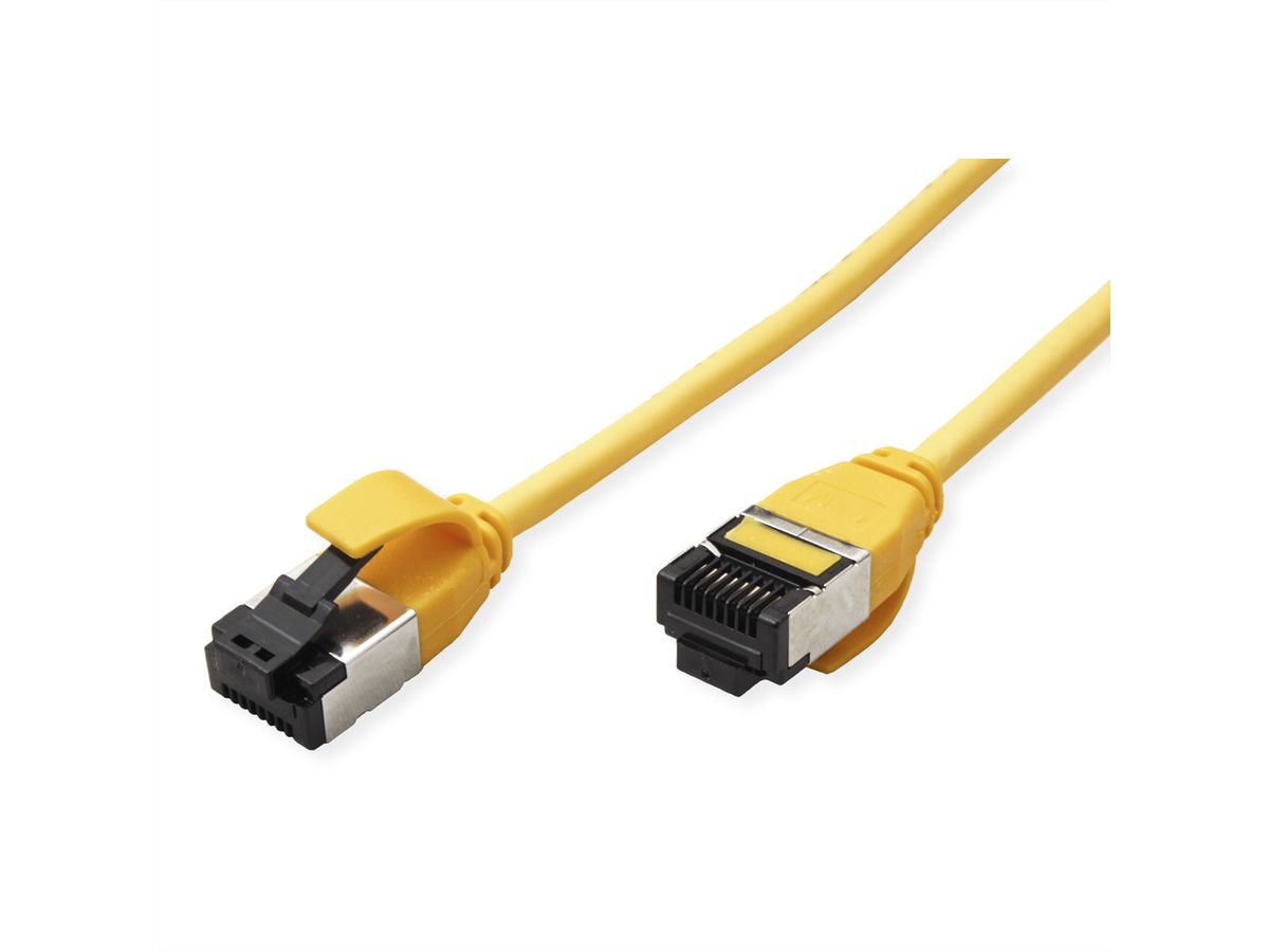 ROLINE U/FTP Patch Cord Cat. 8.1 (Class I), LSOH, SLIM, yellow, 0.15 m