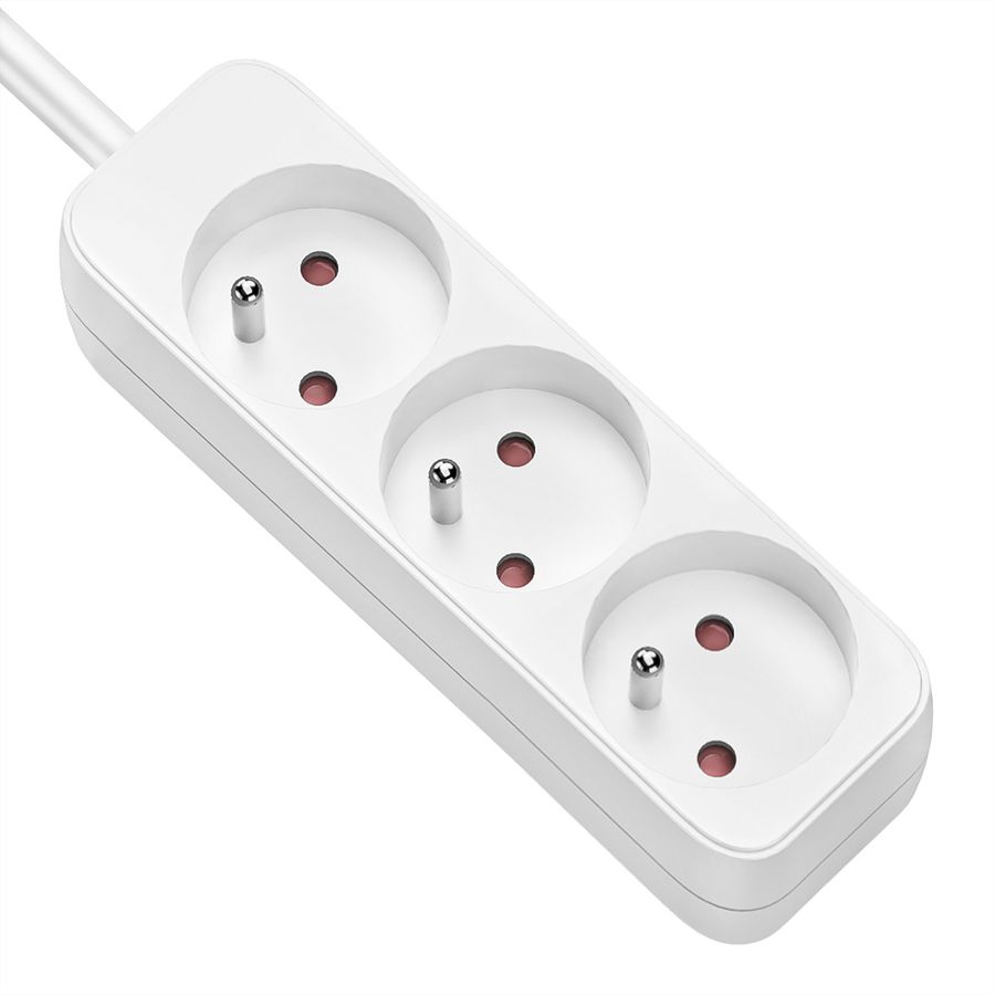 VALUE Power Strip, 3-way for France (UTE), white, 1.5 m