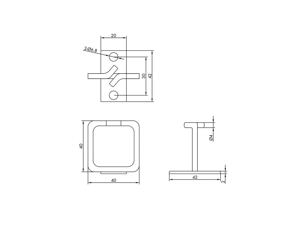 19" Cable Manager, 40x40mm, metal, Mounting central, cable entry central