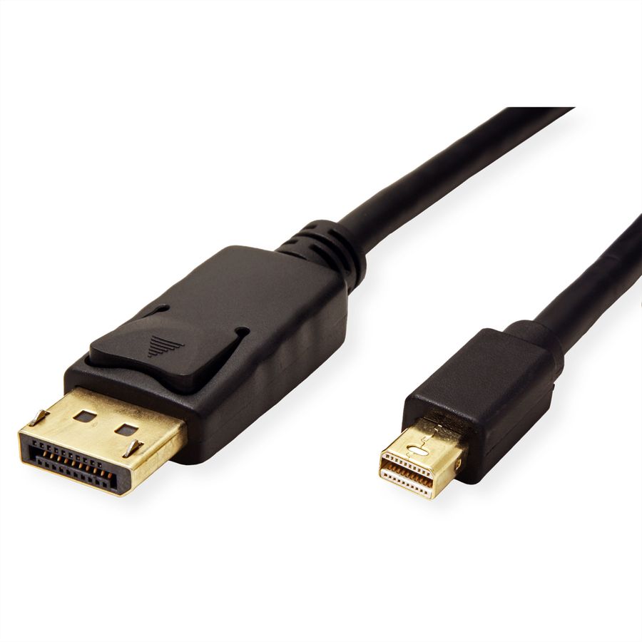 ROLINE Mini DisplayPort Cable, v1.4, mDP-DP, M/M, black, 1 m