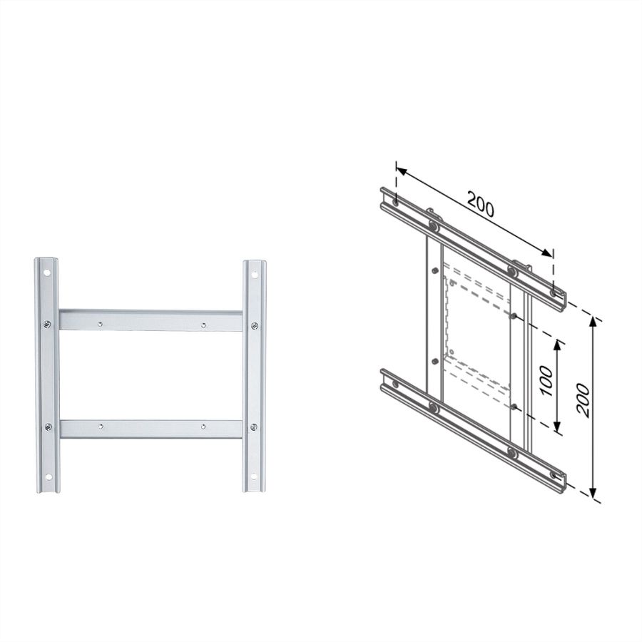 ROLINE VESA Adapter 100x100-100x200/200x200, variable, silver