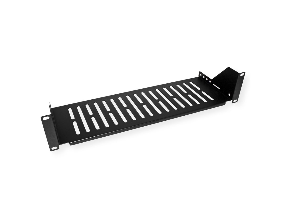 VALUE 19"-Fixed Shelf, 485 x 150mm, max. 15 kg, 2U, black