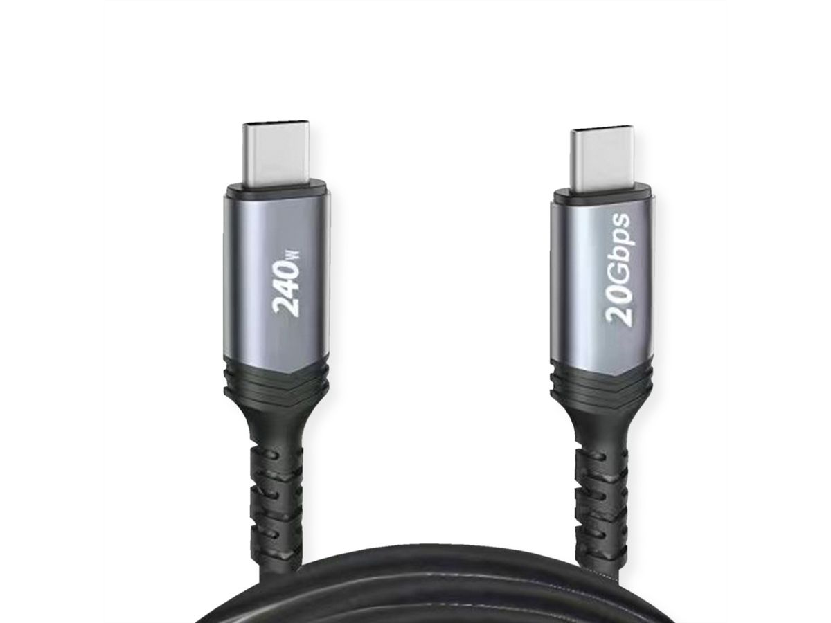 VALUE Cable USB4 Gen2x2, with Emark, C–C, M/M, 240W, black, 2 m