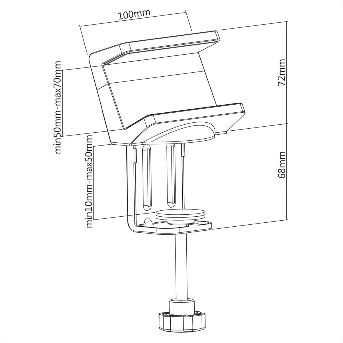 VALUE Clamp-On Power Strip Holder, white