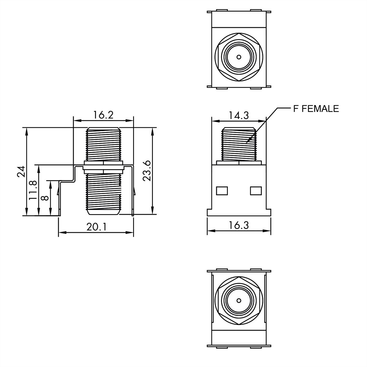 ROLINE RCA Keystone Coupler, Metal, Shielded, red