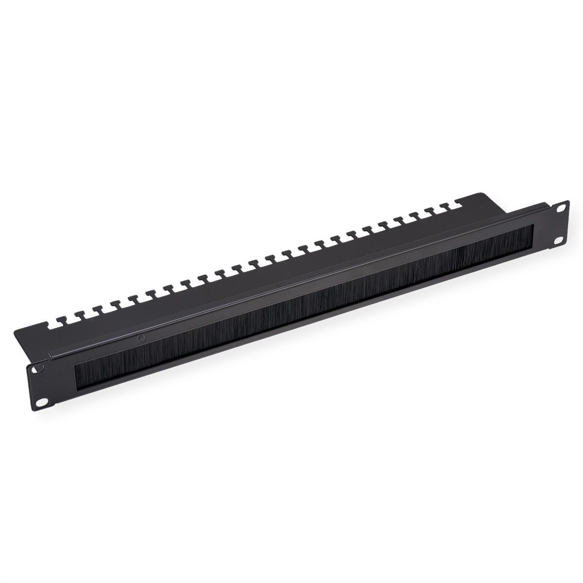 VALUE 19" Cable Entry 1U with Brush Seal, with cable support plate, black