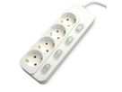 VALUE Power Strip, 4-way, with individual switches, white, 1.5 m