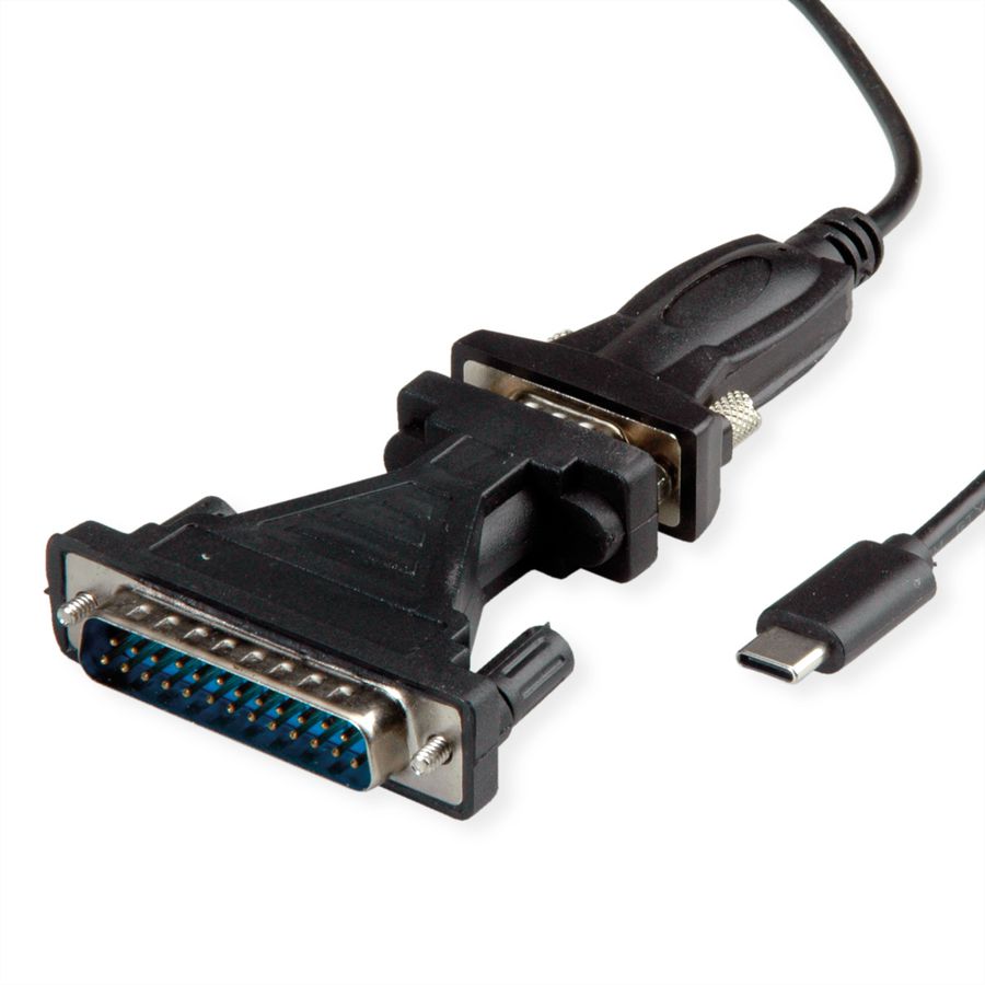 VALUE Converter Cable USB Type C to Serial, black, 1.8 m