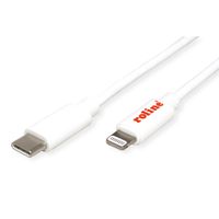 ROLINE USB Type C Sync & Charge Cable for Apple Devices with 8pin-Connector, white, 1 m