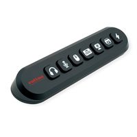 ROLINE USB 3.2 Gen 1 Hub, 7 Ports, USB Type A Connection Cable, with Power Supply, Swappable Buttons