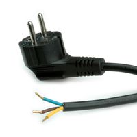 ROLINE Power Cable with German Type Plug / open end, AC 230V, black, 1.8 m