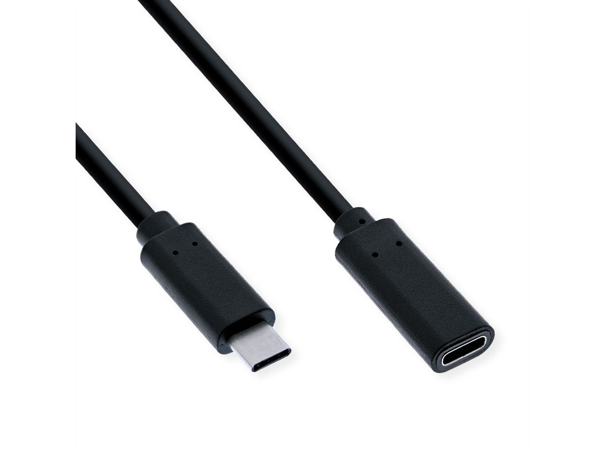 VALUE Type C Video Extension Cable, USB-C (DP Alt Mode), C-C, M/F, black, 1.5 m