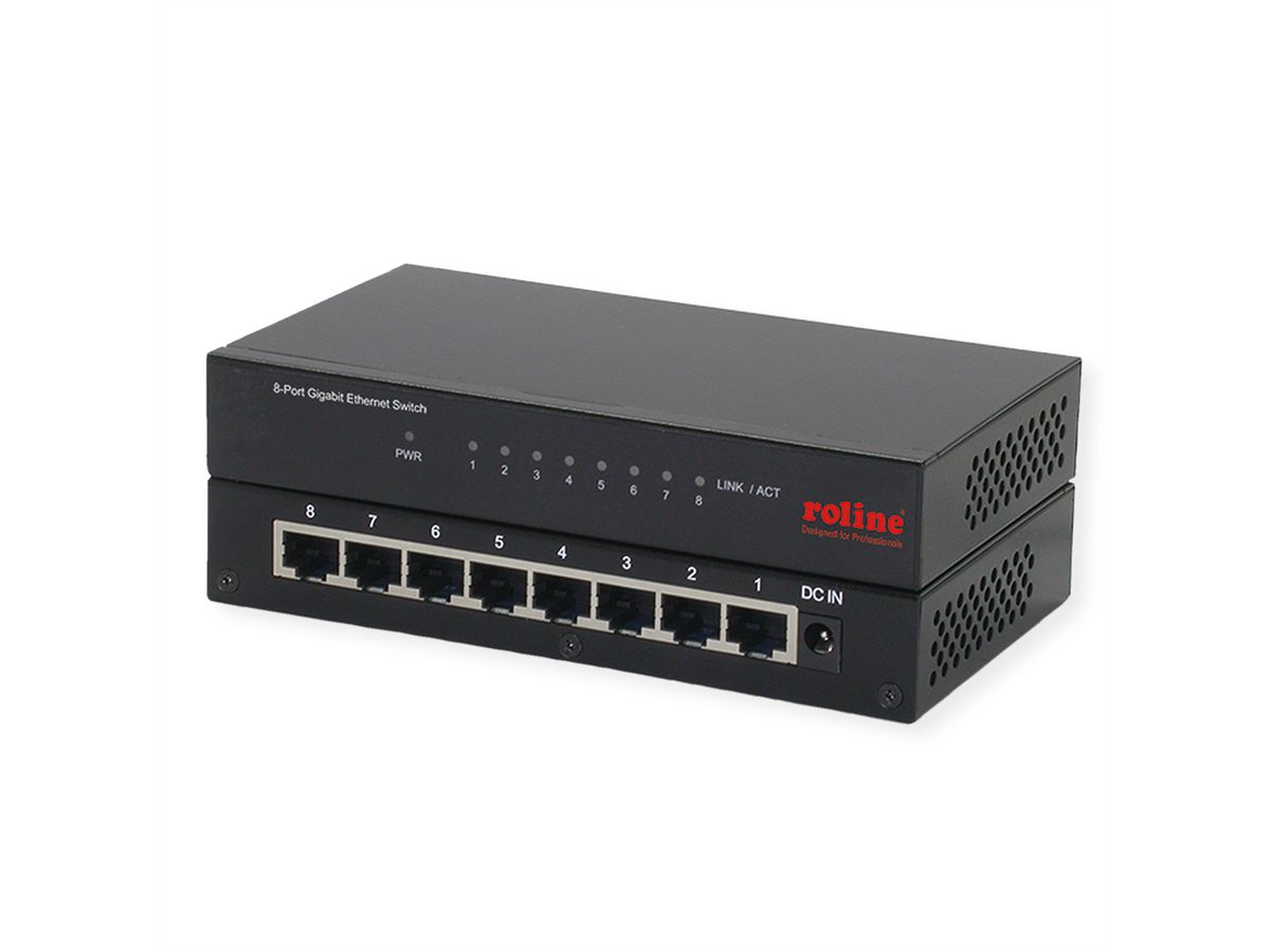 ROLINE Gigabit Ethernet Switch, 8x RJ-45, unmanaged