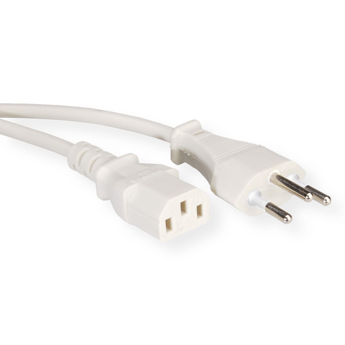 VALUE Power Cable, Straight IEC, CH, white, 1.8 m