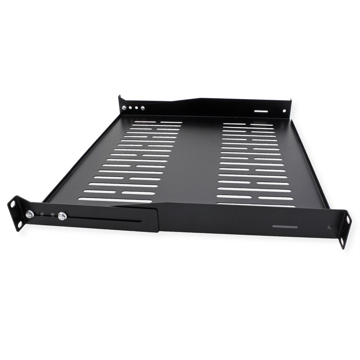 VALUE 19"-Fixed Shelf, 440 x 400mm, max. 25kg, 1U, U-Shape, black