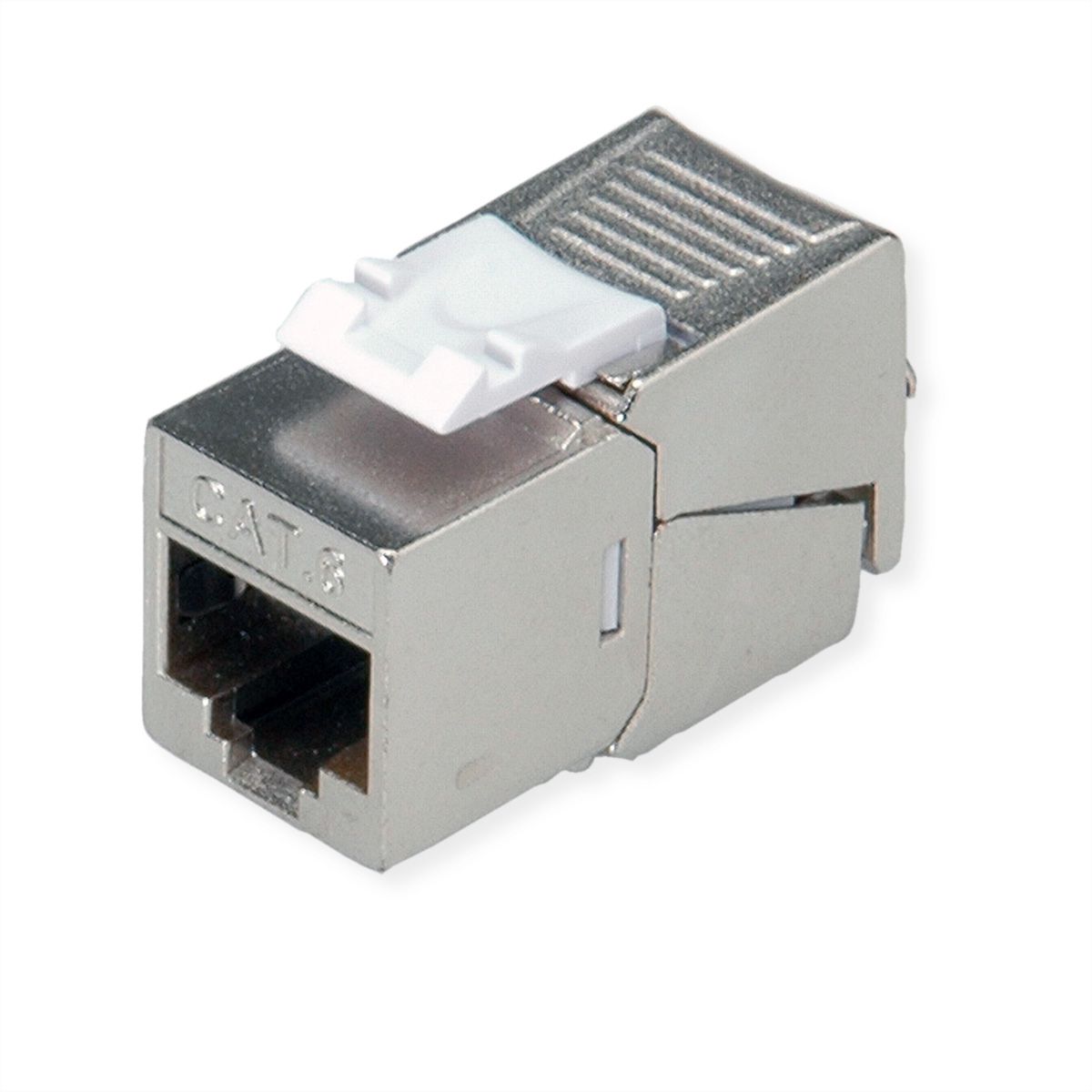 ROLINE Cat.6 (Class E) Keystone Jack, RJ-45, STP, SLIM, tool-free, silver