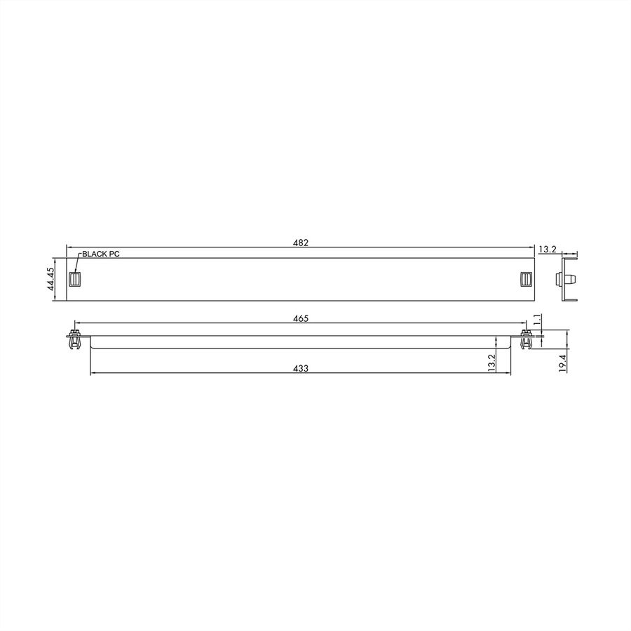 VALUE 19" Blank Panel, Snap-in, 1U, Metal, black