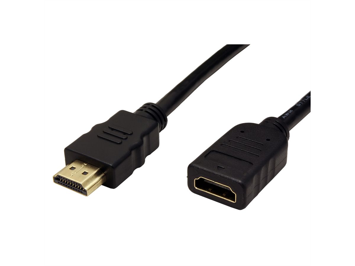 VALUE HDMI High Speed Cable + Ethernet, M/F, 1 m