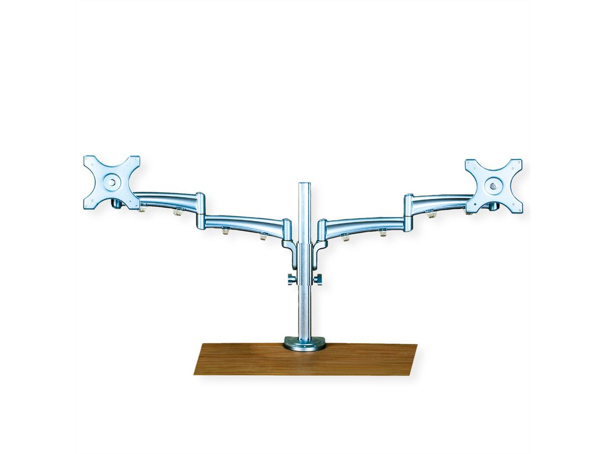 VALUE Dual LCD Monitor Arm, Desk Clamp, 4 Joints, height adjustable separately