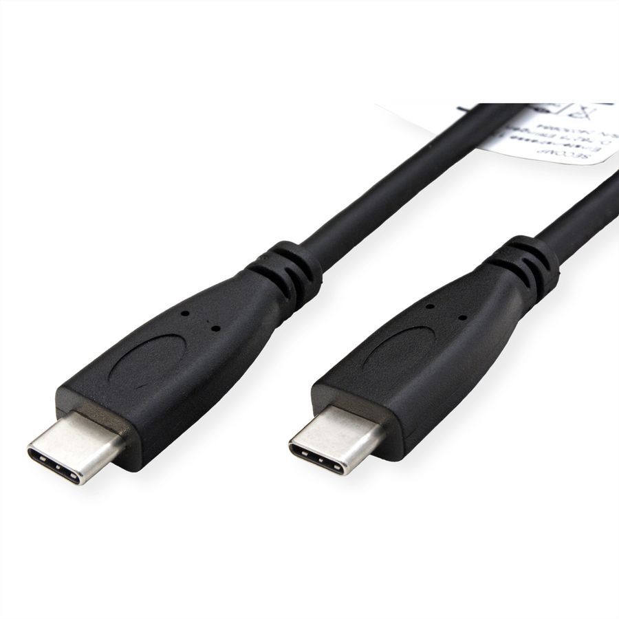 ROLINE RM USB 3.2 Gen 2 Cable, PD, C-C, M/M, 4K UHD-1, 10Gbit/s, Emark, 100W, black, 0.5 m