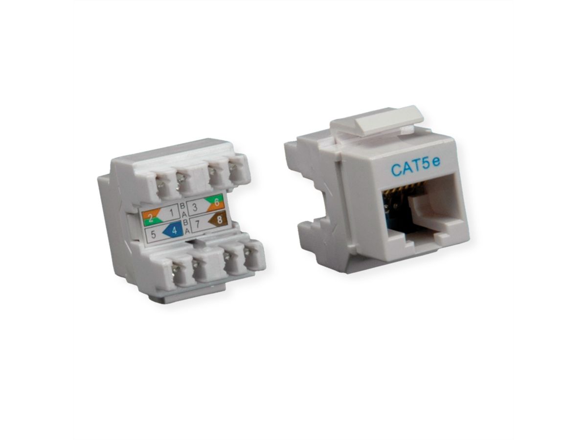 ROLINE Cat.5e (Class D) Keystone Jack, RJ-45, UTP, light grey