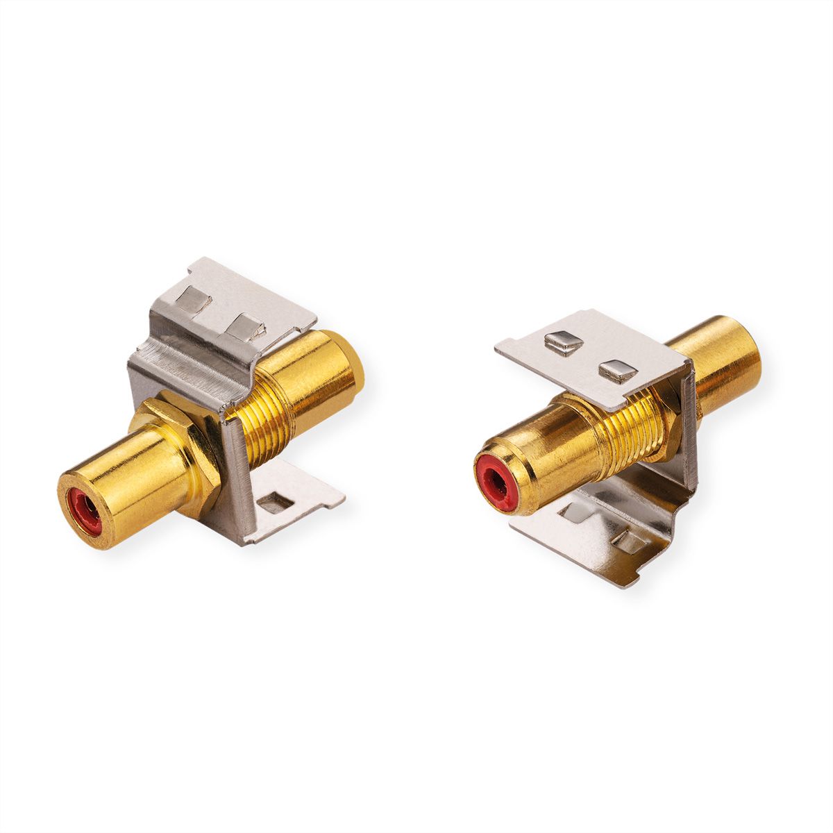 ROLINE RCA Keystone Coupler, Metal, Shielded, red