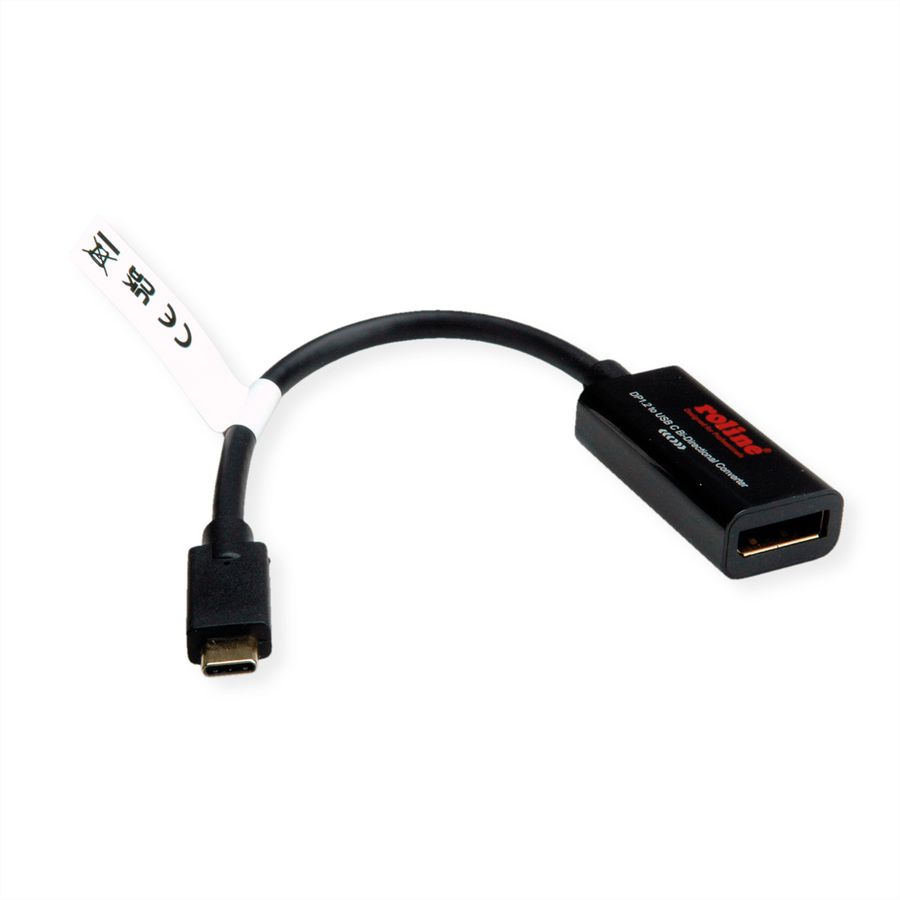 ROLINE USB-C - DisplayPort AdapterCable, M/F, Bi-directional, 0.2 m